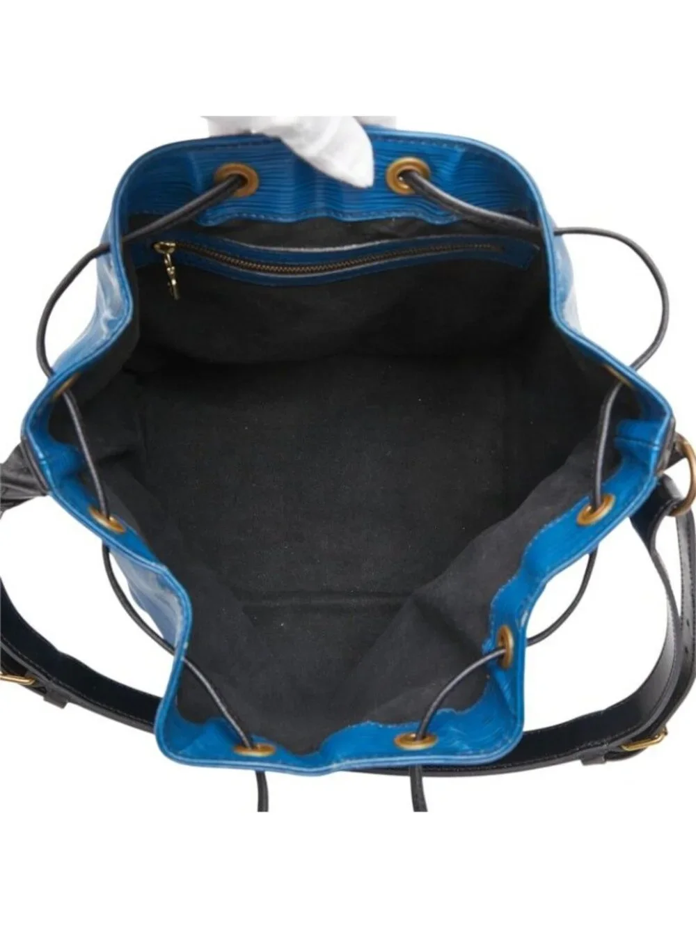 Louis Vuitton Epi Petit Noe Shoulder Bag Toledo Blue Noir Leather